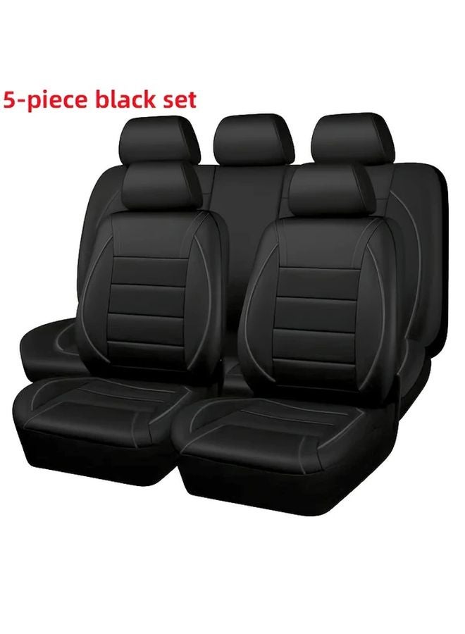 Universal Premium Faux Leather Car Seat Covers Black 5 Seats For SUVs And Vans - Image 3